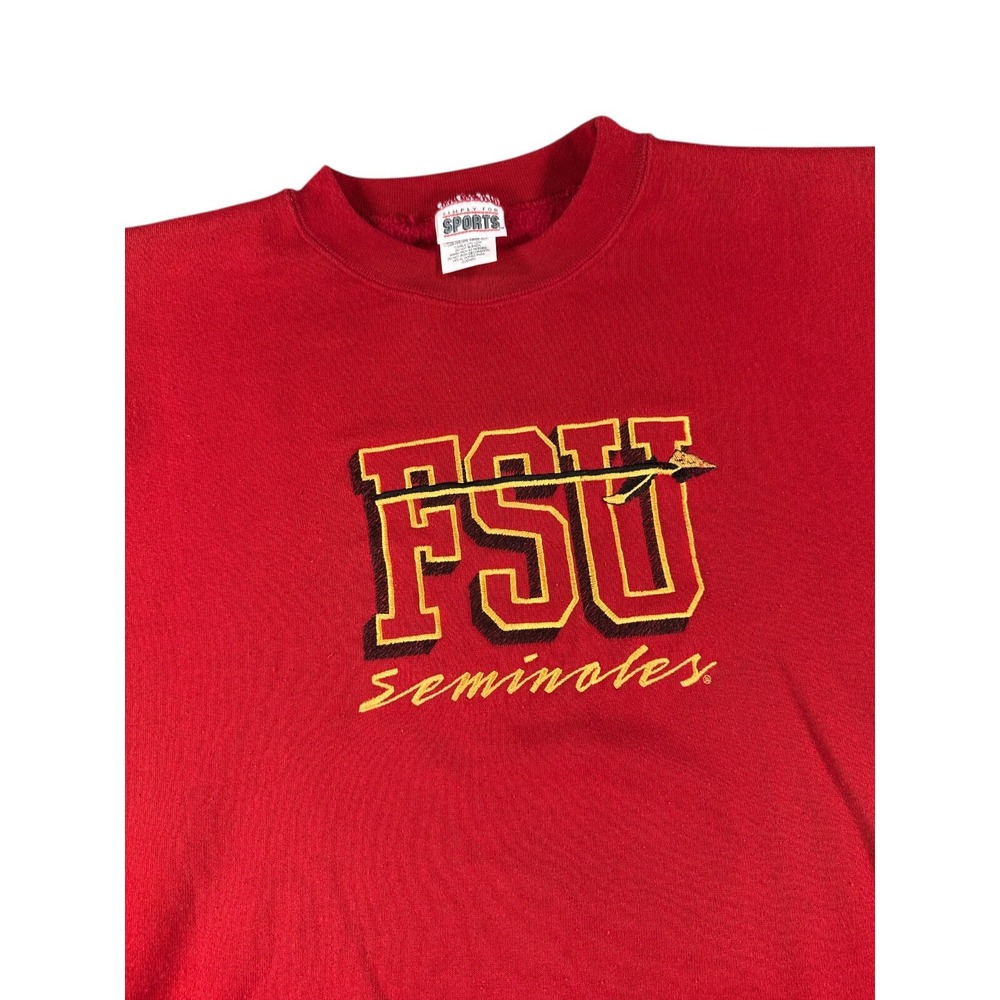 Vintage FSU Seminoles Crewneck Sweatshirt Mens 2XL Red Graphic Logo Pullover‎
